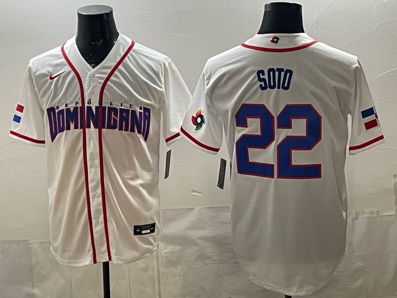 Men 2026 World Cub #22 Soto White Game Nike MLB Jersey style 008
